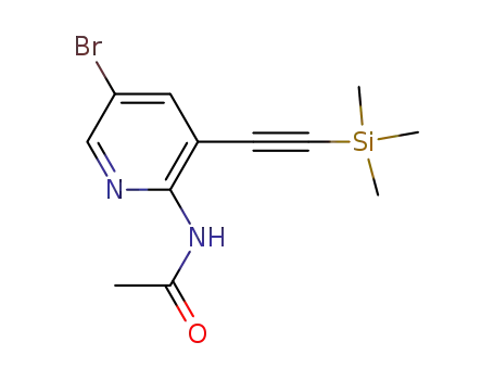 Molecular Structure of 875639-46-6 (Acetamide, N-[5-bromo-3-[(trimethylsilyl)ethynyl]-2-pyridinyl]-)