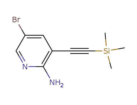 Molecular Structure of 905966-34-9 (5-BROMO-3-((TRIMETHYLSILYL)ETHYNYL)PYRIDIN-2-AMINE)