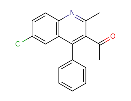 Molecular Structure of 22609-02-5 (Ethanone, 1-(6-chloro-2-methyl-4-phenyl-3-quinolinyl)-)
