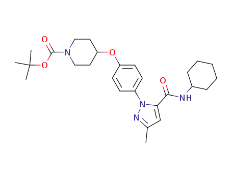 4-[4-(5-cyclohexylcarbamoyl-3-methylpyrazol-1-yl)phenoxy]piperidine-1-carboxylic acid tert-butyl ester