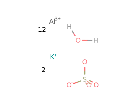 Molecular Structure of 7784-24-9 (Aluminium potassium sulfate dodecahydrate)