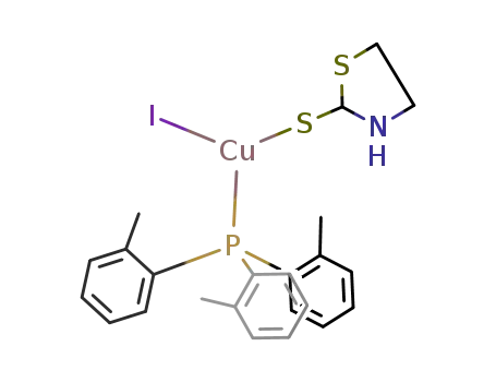 {(1,3-thiazolidine-2-thione)(tri-ortho-tolylphosphine)copper(I) iodide}