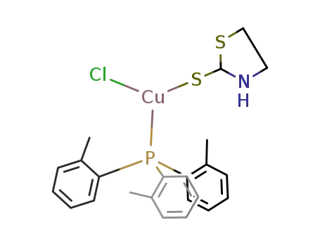 {(1,3-thiazolidine-2-thione)(tri-ortho-tolylphosphine)copper(I) chloride}