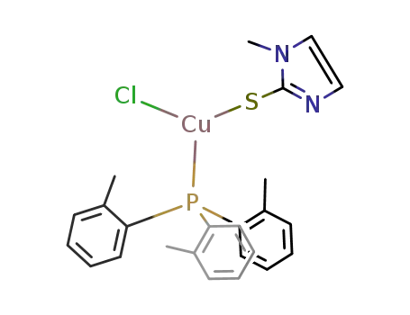 {(1-methyl-1,3-imidazole-2-thione)(tri-ortho-tolylphosphine)copper(I) chloride}