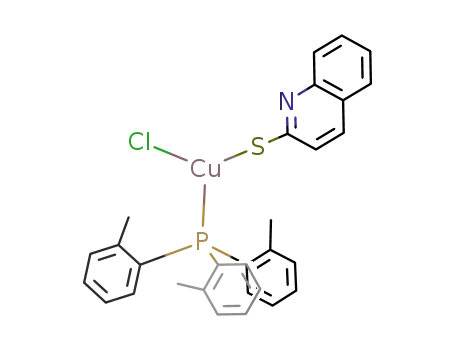 {(quinoline-2-thione)(tri-ortho-tolylphosphine)copper(I) chloride}