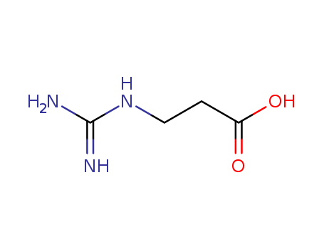 353-09-3,beta-Guanidinopropionic acid,b-Alanine, N-amidino-(6CI,7CI,8CI);3-Guanidinopropanoic acid;3-Guanidinopropionic acid;Guanidinepropanoic acid;Guanidinepropionic acid;N-(3-Propanoic acid)guanidine;PNU 10483;Propanoic acid,3-[(aminoiminomethyl)amino]-;b-Guanidinopropionic acid;b-Guanidopropionic acid;