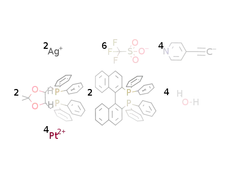 cyclobis[[cis-Pt(R(-)-DIPO)(4-ethynylpyridine)2][cis-Pt(R(+)-BINAP)(CF3SO3)2]]*2AgCF3SO3*4H2O
