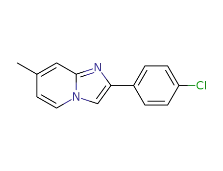 Molecular Structure of 65964-62-7 (2-(4-CHLORO-PHENYL)-7-METHYL-IMIDAZO[1,2-A]PYRIDINE)