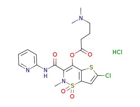 6-chloro-4-(N,N-dimethylaminobutyryloxy)-2-methyl-N-2-pyridyl-2H-thieno[2,3-e][1,2]-thiazine-3-carboxamido-1,1-dioxide hydrochloride