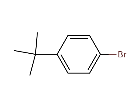 3972-65-4,1-Bromo-4-tert-butylbenzene,Benzene,1-bromo-4-tert-butyl- (6CI,7CI,8CI);1-Bromo-4-(1,1-dimethylethyl)benzene;1-Bromo-4-t-butylbenzene;1-tert-Butyl-4-bromobenzene;4-Bromo-tert-butylbenzene;4-tert-Butyl-1-bromobenzene;4-tert-Butylbromobenzene;4-tert-Butylphenylbromide;B 1727;NSC 43038;p-Bromo-tert-butylbenzene;p-tert-Butylbromobenzene;