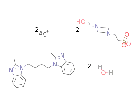 [Ag2(N-(2-hydroxyethyl)piperazine-N'-(2-ethanesulfonate))(1,1'-(1,4-butanediyl)bis(2-methylbenzimidazole))]*2H2O