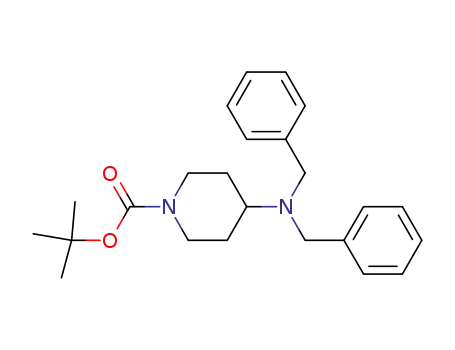 Molecular Structure of 873088-90-5 (1-Piperidinecarboxylic acid, 4-[bis(phenylmethyl)amino]-,
1,1-dimethylethyl ester)
