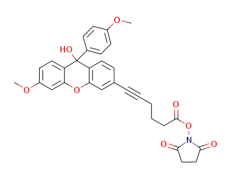 6-(9-hydroxy-3-methoxy-9-(4-methoxyphenyl)-9H-xanthen-6-yl)hex-5-ynoate-N-hydroxysuccinimide