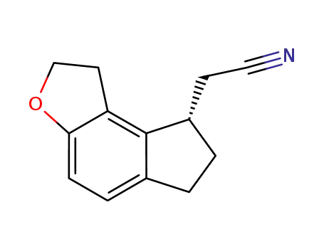 Molecular Structure of 1185516-79-3 ((S)-2-(2,6,7,8-tetrahydro-1H-indeno[5,4-b]furan-8-yl)acetonitrile)