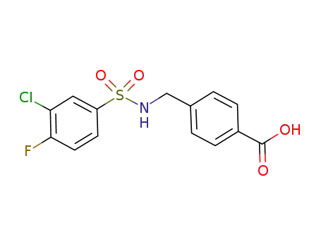 Molecular Structure of 690646-06-1 (Benzoicacid, 4-[[[(3-chloro-4-fluorophenyl)sulfonyl]amino]methyl]-)