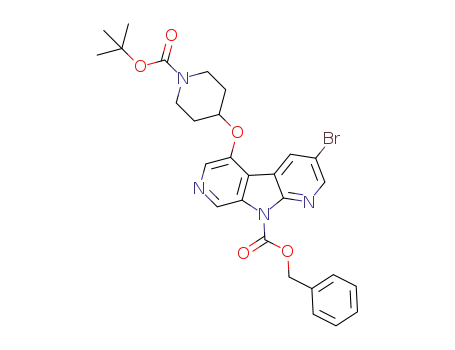 3-bromo-5-(1-tert-butoxycarbonyl-piperidin-4-yloxy)-dipyrido[2,3-b;4',3'-d]pyrrole-9-carboxylic acid benzyl ester