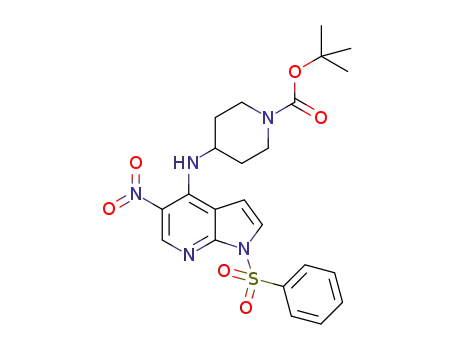 4-(1-benzenesulphonyl-5-nitro-1H-pyrrolo[2,3-b]pyridine-4ylamino)piperidine-1-carboxylic acid tert-butyl ester