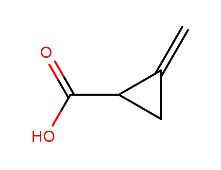 Molecular Structure of 62266-36-8 (Cyclopropanecarboxylic acid, 2-methylene-)