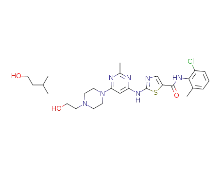 N-(2-chloro-6-methylphenyl)-2-[[6-[4-(2-hydroxyethyl)-1-piperazinyl]-2-methyl-4-pyrimidinyl]amino]-5-thiazole carboxamide isoamyl alcohol