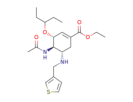 ethyl (3R,4R,5S)-4-acetamido-3-(pentan-3-yloxy)-5-((thiophen-3-ylmethyl)amino)cyclohex-1-ene-1-carboxylate