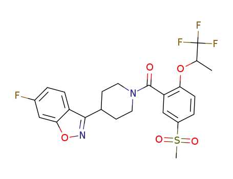 (4-(6-fluorobenzo[d]isoxazol-3-yl)piperidin-1-yl)(5-(methylsulfonyl)-2-((1,1,1-trifluoropropan-2-yl)oxy)phenyl)methanone