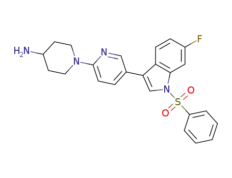 1-(5-(6-fluoro-1-(phenylsulfonyl)-1H-indol-3-yl)pyridin-2-yl)piperidin-4-amine