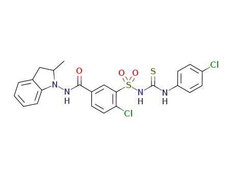 4-chloro-3-[({[(4-chlorophenyl)amino]carbonothioyl}amino)sulfonyl]-N-(2-methyl-2,3-dihydro-1H-indole-1-yl)benzamide