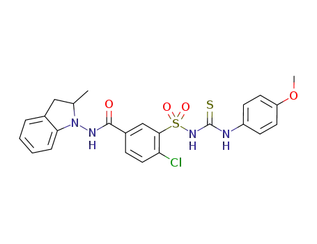 4-chloro-3-[({[(4-methoxyphenyl)amino]carbonothioyl}amino)sulfonyl]-N-(2-methyl-2,3-dihydro-1H-indole-1-yl)benzamide