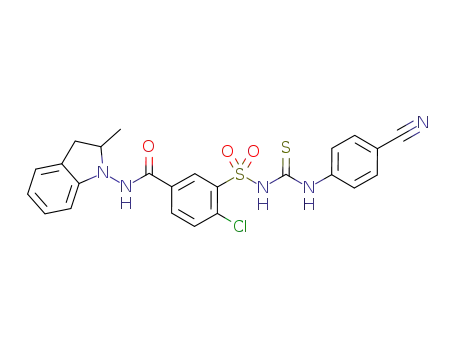4-chloro-3-[({[(4-cyanophenyl)amino]carbonothioyl}amino)sulfonyl]-N-(2-methyl-2,3-dihydro-1H-indole-1-yl)benzamide