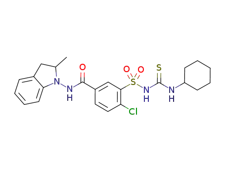 4-chloro-3-({[(cyclohexylamino)carbonothioyl]amino}sulfonyl)-N-(2-methyl-2,3-dihydro-1H-indole-1-yl)benzamide