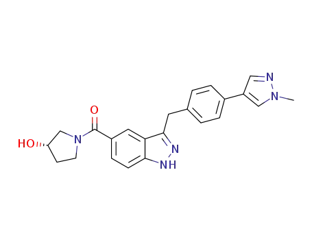 ((S)-3-hydroxy-pyrrolidin-1-yl)-{3-[4-(1-methyl-1H-pyrazol-4-yl)benzyl]-1H-indazol-5-yl}methanone