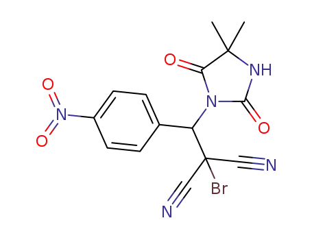 3-[2-bromo-2,2-dicyano-1-(4-nitrophenyl)]ethyl-5,5-dimethylhydantoin