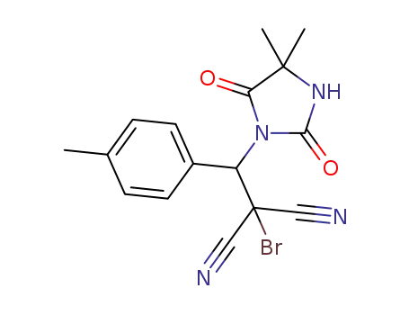 3-[2-bromo-2,2-dicyano-1-(4-methlphenyl)]ethyl-5,5-dimethylhydantoin