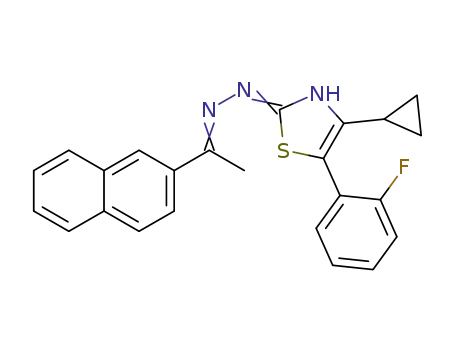 4-cyclopropyl-5-(2-fluorophenyl)-2-((1-(naphthalen-2-yl)ethylidene)hydrazono)-2,3-dihydrothiazole