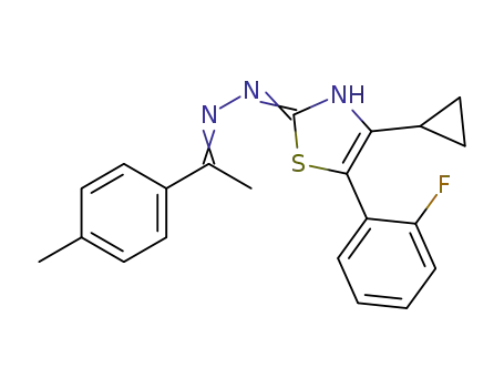 4-cyclopropyl-5-(2-fluorophenyl)-2-((1-(p-tolyl)ethylidene)hydrazono)-2,3-dihydrothiazole