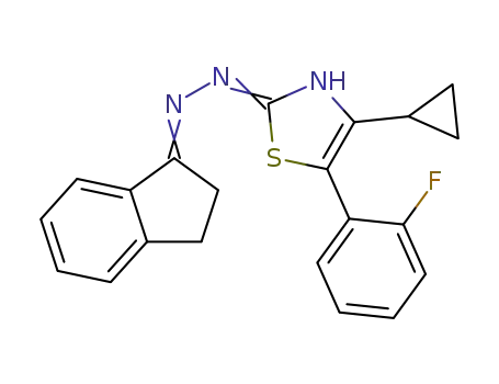 4-cyclopropyl-2-((2,3-dihydro-1H-inden-1-ylidene)hydrazono)-5-(2-fluorophenyl)-2,3-dihydrothiazole