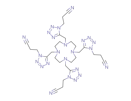 3,3',3'',3'''-((1,4,7,10-tetrakis((1H-tetrazol-5-yl)methyl)-1,4,7,10-tetraazacyclododecane(1,4,7,10-tetraazacyclododecane-1,4,7,10-tetrayl)tetrakis(methylene))tetrakis(1H-tetrazole-5,1-diyl))tetrapropanenitrile