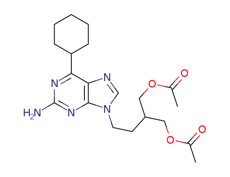 2-(2-(2-amino-6-cyclohexyl-9H-purin-9-yl)ethyl)propane-1,3-diyl diacetate