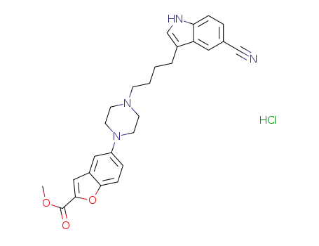 methyl 5-(4-[4-(5-cyano-1H-indol-3-yl)butyl]piperazin-1-yl)benzofuran-2-carboxylate hydrochloride