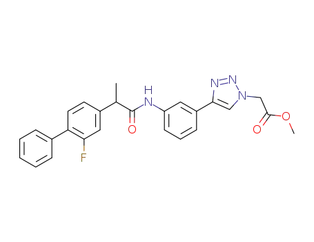 methyl 2-(4-(3-(2-(2-fluoro-[1,1'-biphenyl]-4-yl)propanamido)phenyl)-1H-1,2,3-triazol-1-yl)acetate