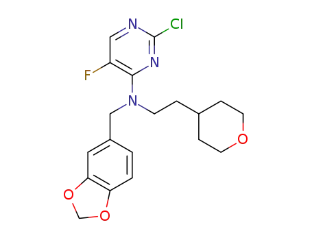 N-(1,3-benzodioxol-5-ylmethyl)-2-chloro-5-fluoro-N-[2-(tetrahydro-2H-pyran-4-yl)ethyl]pyrimidin-4-amine