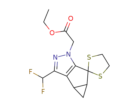 ethyl 2-(3-(difluoromethyl)-4,4a-dihydrospiro[cyclopropa[3,4]cyclopenta[1,2-c]pyrazole-5,2’-[1,3]dithiolane]-1(3bH)-yl)acetate