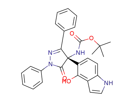tert-butyl (S)-(4-(4-hydroxy-1H-indol-5-yl)-5-oxo-1,3-diphenyl-4,5-dihydro-1H-pyrazol-4-yl)carbamate