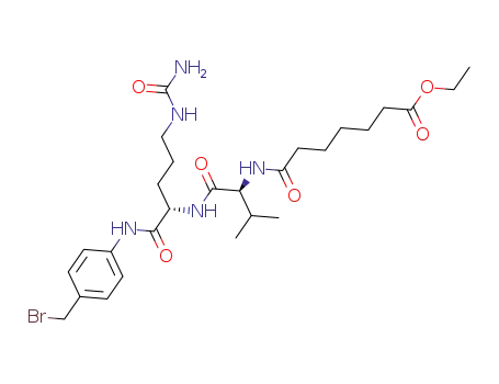 ethyl 7-(((S)-1-(((S)-1-((4-(bromomethyl)phenyl)amino)-1-oxo-5-ureidopentan-2-yl)amino)-3-methyl-1-oxobutan-2-yl)amino)-7-oxoheptanoate