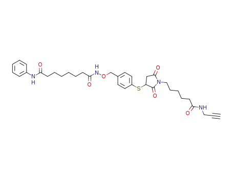 N1-((4-((2,5-dioxo-1-(6-oxo-6-(prop-2-yn-1-ylamino)hexyl)pyrrolidin-3-yl)thio)benzyl)oxy)-N8-phenyloctanediamide