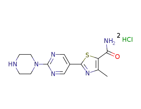 4-methyl-2-(2-(piperazin-1-yl)pyrimidin-5-yl)thiazole-5-carboxamide dihydrochloride
