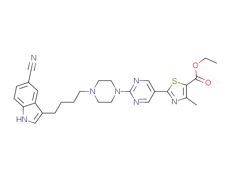 2-(2-(4-(4-(5-cyano-1H-indol-3-yl)butyl)piperazin-1-yl)pyrimidin-5-yl)-4-methylthiazole-5-carboxylic acid ethyl ester
