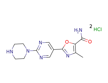 4-methyl-2-(2-(piperazin-1-yl)pyrimidin-5-yl)oxazole-5-carboxamide dihydrochloride
