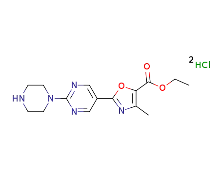4-methyl-2-(2-(piperazin-1-yl)pyrimidin-5-yl)oxazole-5-carboxylic acid ethyl ester dihydrochloride