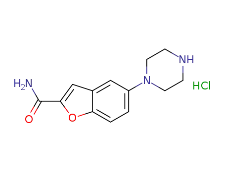 5-(piperazin-1-yl)benzofuran-2-carboxamide hydrochloride